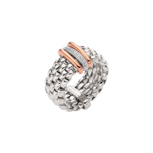FOPE FLEXIT PANORAMA RING WEIßGOLD/ROSEGOLD  0,08...