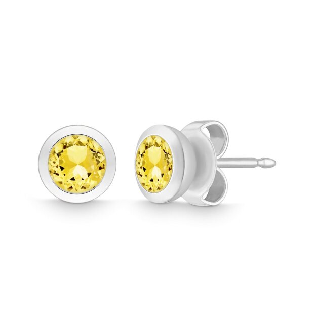 Quinn 925/- Silber Ohrstecker Citrin