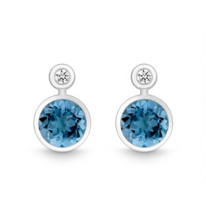 Quinn Ohrstecker 925/- Silber Blautopas