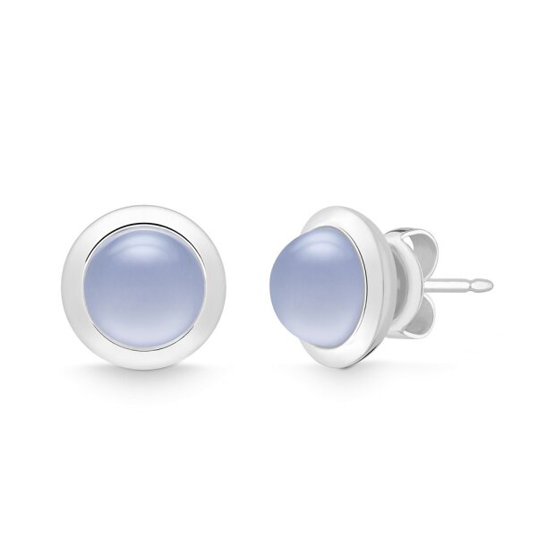 Quinn Ohrstecker 925/- Silber Calcedon