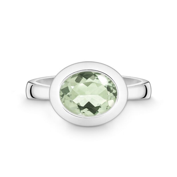 Quinn 925/- Silber Ring Prasiolith