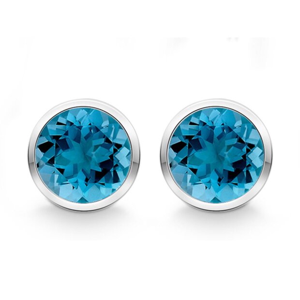 Quinn 925/- Silber Ohrstecker Blautopas