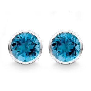 Quinn 925/- Silber Ohrstecker Blautopas