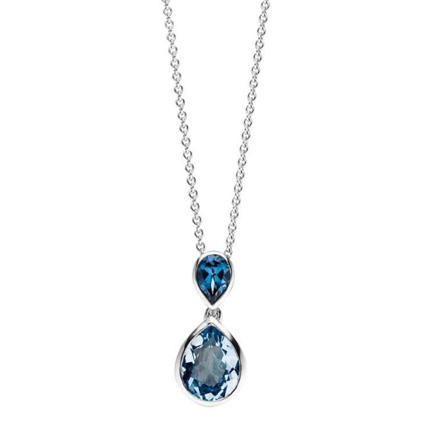 Elaine Firenze 585/- WG Blautopas