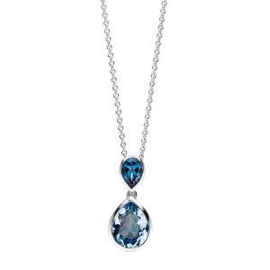 Elaine Firenze 585/- WG Blautopas