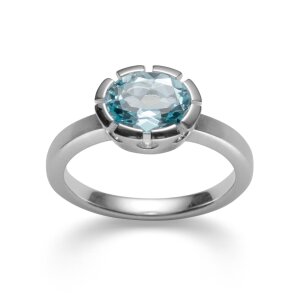 Bastian Ring 925/- Blautopas 40000  W.56