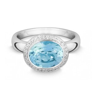 Quinn Ring 585/- WG Brillant 0,17 tw/si Topas