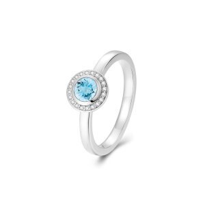 Quinn Topas-Brillant Ring 585/- WG 0,10 Tw/si