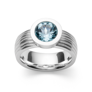 Bastian Ring 925/- Sterling Silber Blautopas 39550 58