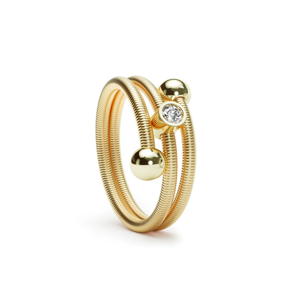 Niessing Colette C Embrace Ring 750/- Classic Yellow 2-Fach 0,05ct N371932 W.53