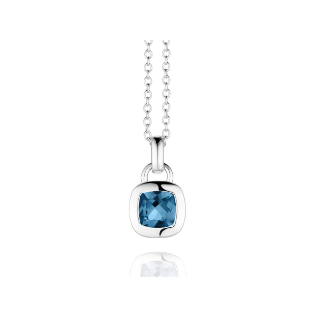 Quinn 925/- Silber Halskette Blautopas London Blue 0277659582