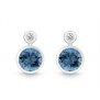 Quinn Ohrstecker 585/- WG Blautopas London Blue 0,03 twsi
