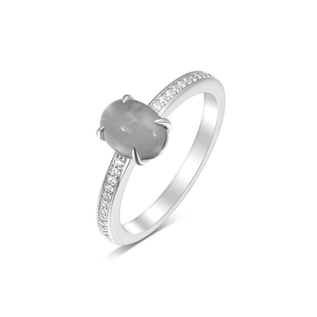 Quinn Ring 585/- WG Mondstein/Brillant 0,17 tw/si Topas 621889650